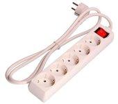 Extensión Eléctrica EDM Blanco (5 Enchufes - 3 m)