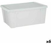 Caja de almacenaje con tapa stefanplast elegance blanco plástico 29 x 17 x 39 cm (6 unidades)