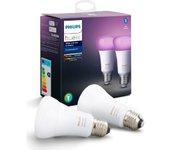 Kit 2 Bombillas Inteligentes PHILIPS HUE (E27 - Blanco y color)