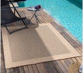 Surya alfombra exterior/interior efecto yute beige/negro 120x170