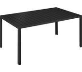 Tectake mesa de aluminio para jardín bianca con patas ajustables en altura 150x90x74,5cm - negro/negro