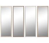 Espejo de pared home esprit blanco marrón beige gris cristal poliestireno 33 x 3 x 95,5 cm (4 unidades)