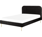 Cama doble BELIANI Flayat de terciopelo negro 153x215x109