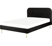 Cama doble BELIANI Flayat de terciopelo negro 173x215x109