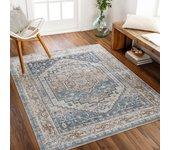 Surya Alfombra vintage lavable azul/gris 160x213