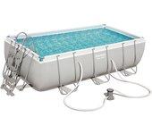 Piscina desmontable tubular bestway power steel 404x201x100 cm depuradora cartucho 2.006 l/h y escalera