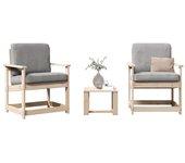 Garden Living Room Set 3 piezas de madera maciza de pino