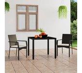 Sillas de jardín con almohadas 2 PC en Polyrattan negro