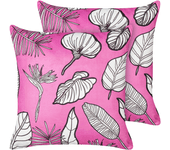 Conjunto de 2 Cojines BELIANI Malva de Terciopelo Rosa 45X45X15