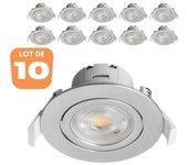 Lote de 10 spots led empotrables 3en1 redondos alu 7w ip20