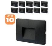 Lote de 10 spots led de pared vektab4 cuadrados negros 3w 3000k ip65