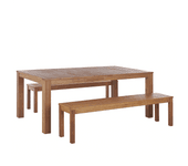 Beliani conjunto de comedor madera madera clara monsano