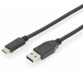 Cable usb a a usb c digitus 3.1 ce sw 10 gb/s negro 1 m