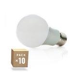 Pack 10 lámparas leds esférica aluminio/pc e27 7w 630lm 40.000h