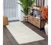 Surya alfombra de pasillo shaggy moderna blanco 80x220