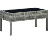 Mesa de jardín gris 75x40x37 cm en polyrattan