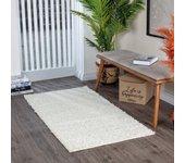 Surya alfombra shaggy moderna blanco 80x150