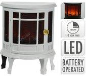 Figura chimenea con led, a pilas, temporizador 6h. basics