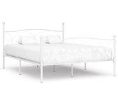 Cama solar con listones de metal blanco 200x200 cm