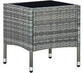 Mesa de jardín gris 40x40x45 cm en polyrattan