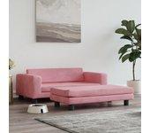 Cama para perros con extensión Rosa 100x50x30 cm en terciopelo