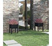 Jardinera VIDAXL 810808 (50 x 50 x 70 cm - Madera - Negro)