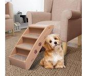 Escalera plegable para perros marrón 62x40x49,5 cm