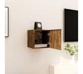 Mueble TV de pared Smoke Oak 30,5x30x30 cm