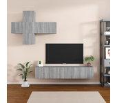 Muebles de puerta de TV Set 7 piezas gris Sonoma madera multicapa