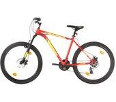 vidaXL Bicicleta de montaña 21 velocidad 27,5 pulgadas rueda 42cm rojo