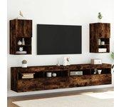 Mueble TV con luces LED 2 piezas Smoke Oak 30,5x30x60 cm