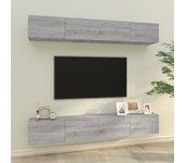 Mueble TV 4 piezas Sonoma gris 100x30x30 cm