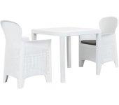 Conjunto 3 Muebles De Jardin VIDAXL Blanco Plástico