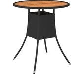 Mesa de comedor VIDAXL Negro Poli Ratán (70x73 cm)