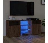 Mueble para TV con luces LED de Roble Marrón 120x30x50cm