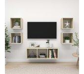 Juego de muebles para TV 5 piezas Sonoma Wood Oak Multilayer