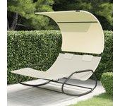 Roca doble Sunbed con dosel crema