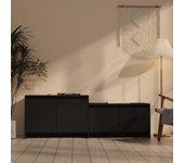 Mueble TV negro 146,5x35x50 cm en Aglomerado