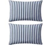 Striped Print 2 unidades cojines al aire libre 60x40 cm azul