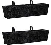 Flowerboxes 2 PCs en Hyacinth Trenzado Negro