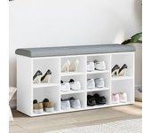 Banco de Zapatos blanco 102x32x50 cm madera multicapa