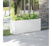 Jardinera Madera Maciza De Pino Blanco 150x50x70 Cm