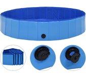 vidaXL Piscina para perros plegable PVC azul 160x30 cm