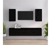 Conjunto 4 Mueble de TV VIDAXL Negro Madera (80x30x35 cm)