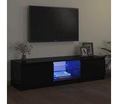 Soporte de TV con luces LED negro 140x40x35,5 cm