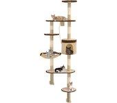 vidaXL Rascador de gato de pared postes de sisal 194 cm beige y marrón