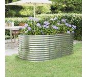 vidaXL Jardinera arriate acero recubrimiento polvo gris 175x100x68 cm