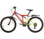 vidaXL Bicicleta montaña 21 velocidades 26 pulgadas rueda 49 cm rojo