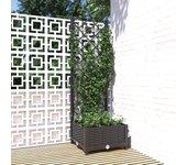 vidaXL Jardinera con enrejado PP negro 40x40x121,5 cm