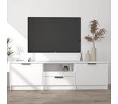 vidaXL Mueble para TV madera contrachapada blanco 140x35x40 cm